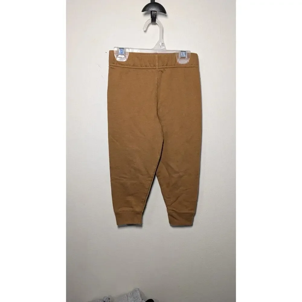 Boys Size 2T Outfit - Pekkle Gray Dino T-shirt + Garanimals Tan Sweatpants